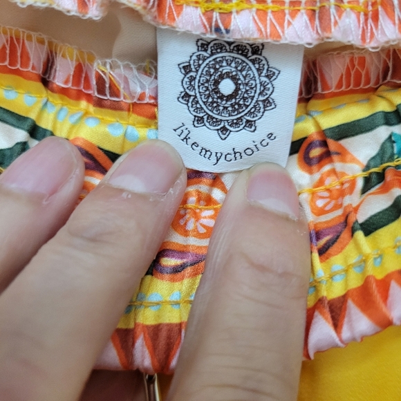 LikeMyChoice Vibrant Paisley Wide-Leg Pants With Elastic Tie Waistband 2XL NWOT - Picture 4 of 7